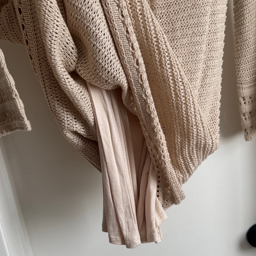 Z Supply Light Beige Knit Long Sleeve Dress - Picture 5 of 7